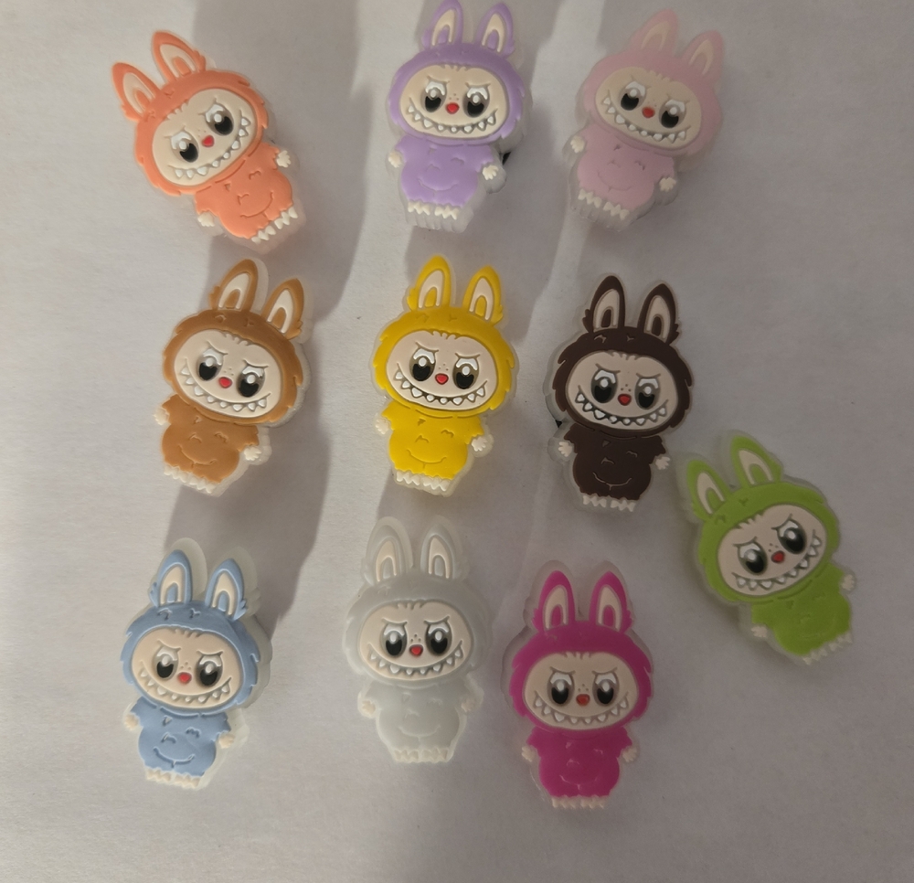 Labubu Inspired GLOW IN THE DARK Croc Charms- Assorted Colors